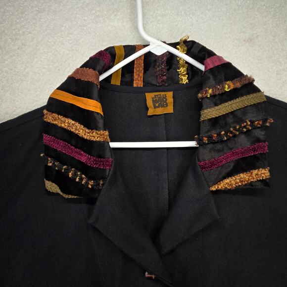 JG's Mad Lab Overcoat Womens L/XL Lagenlook Art to Wear Jacket Coat Button Artsy - Picture 2 of 12